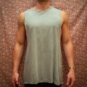 Basic Light Gray Vintage Tank Top Muscle Tee